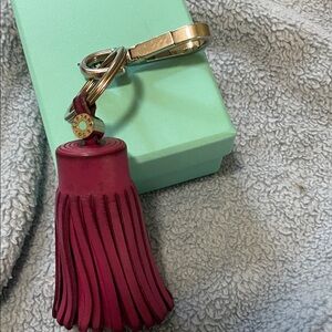 Tiffany & Co. Pink Leather Tassel Key Holder